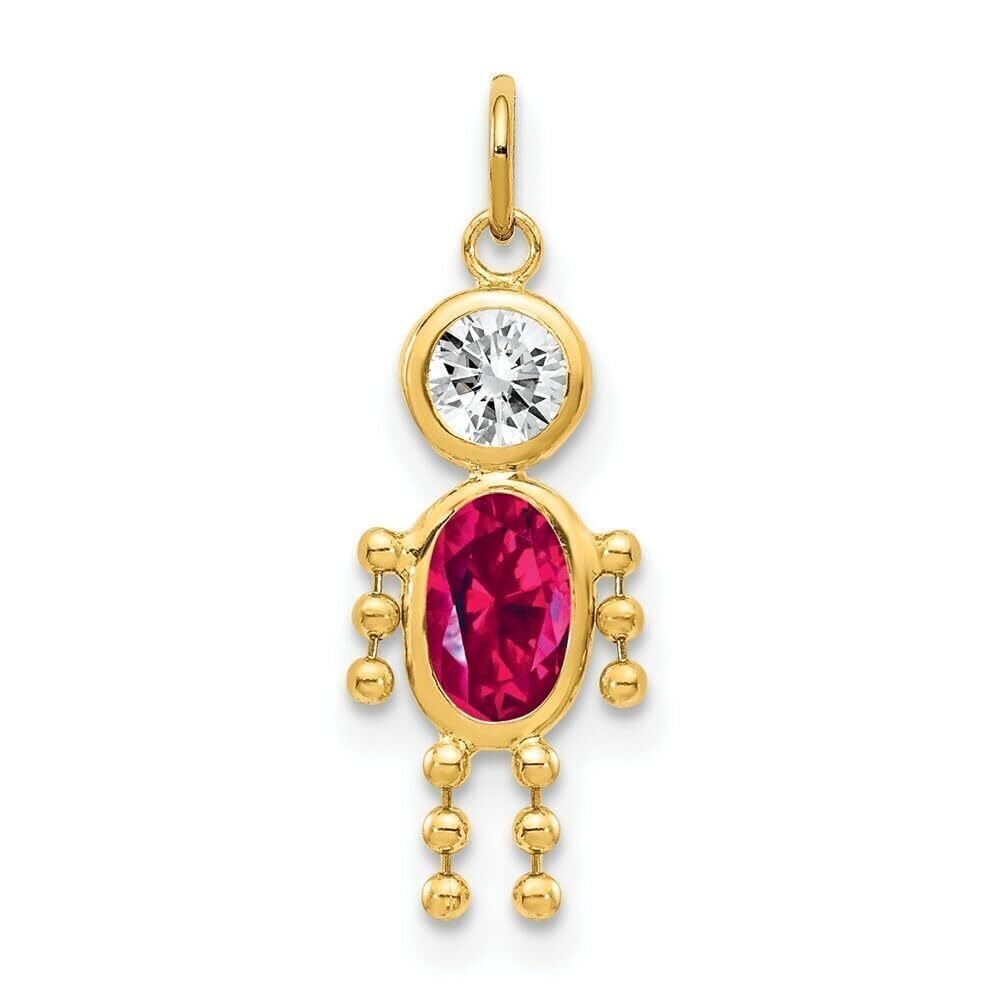 6425 10k July Boy Birthstone Charm